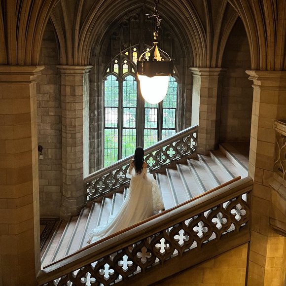 Jasmine Couture Wedding Gown - Embroidered Lace Ball Gown with Portrait Neckline - Picture 3 of 8